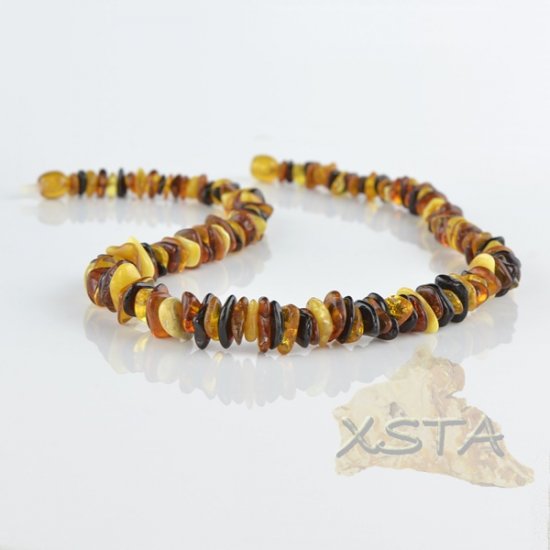 Amber chips necklace polished multicolour